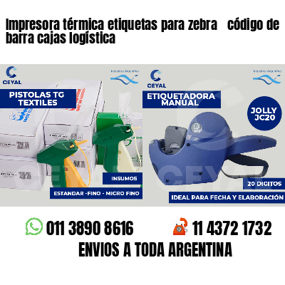 Impresora térmica etiquetas para zebra  código de barra cajas logística